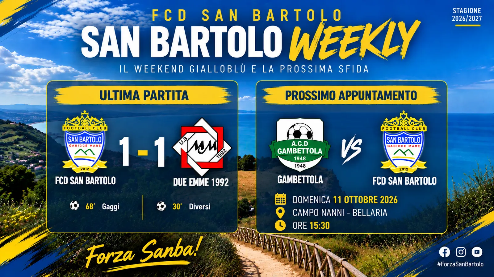 San Bartolo, 1-1 con la Due Emme: Gaggi firma il pareggio